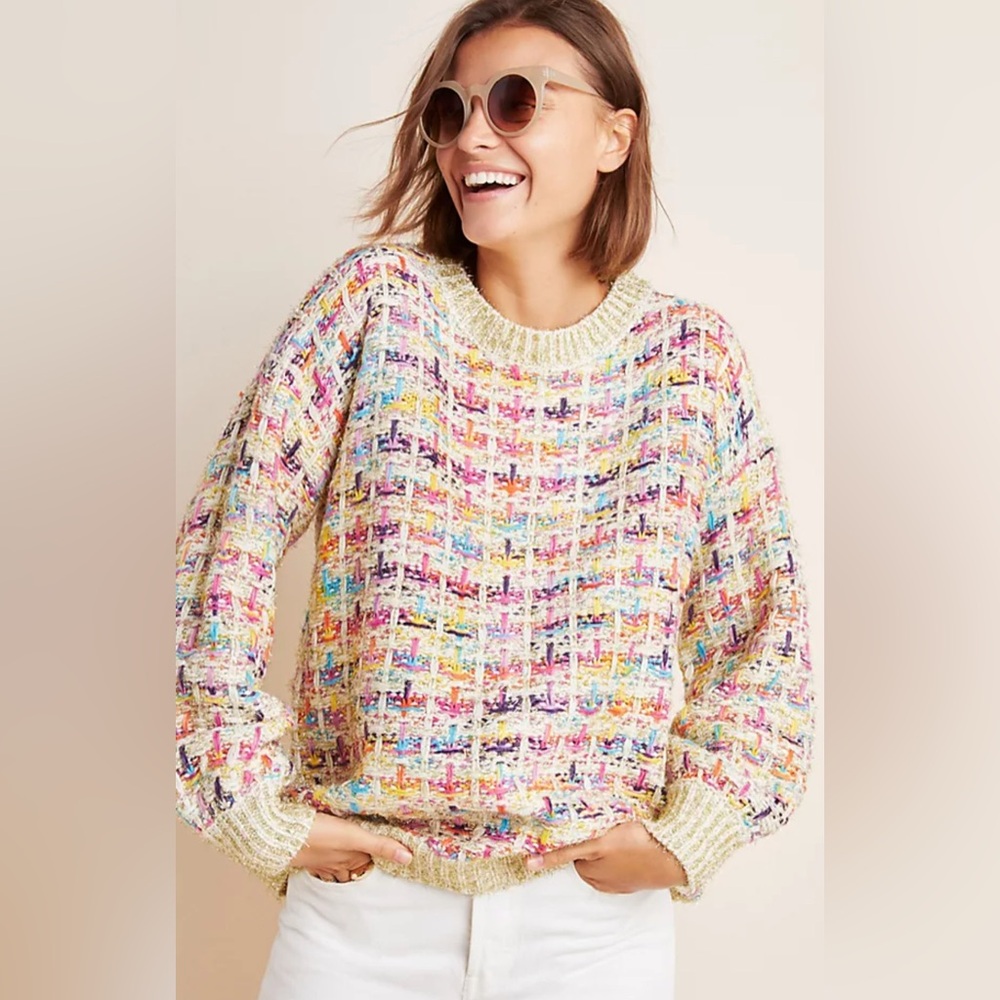 Stellah Multicolor Crew Neck Sweater